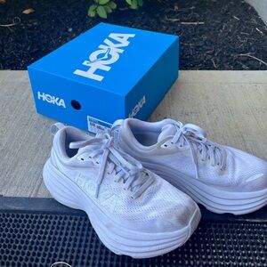 Hoka One One Bondi 8 White Sneakers